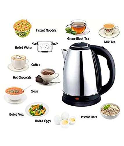 PRIMEFAIR Electric Kettle with Stainless Steel Body 2.0 liter used for boiling Water making tea and coffee, instant noodles,1500 Watt (Silver) - Image 3