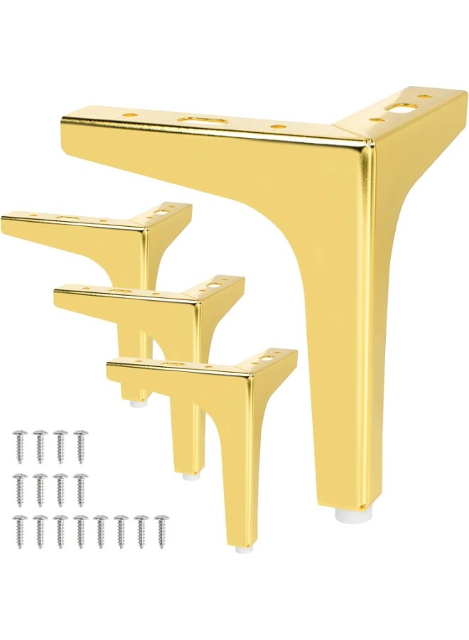 Relex 15cm Metal Furniture Legs, Set of 4 Modern Iron Diamond Triangle Feet with Screws, Gold Metal Legs for Furniture, Couch,Wardrobe and Cabinet - Image 1