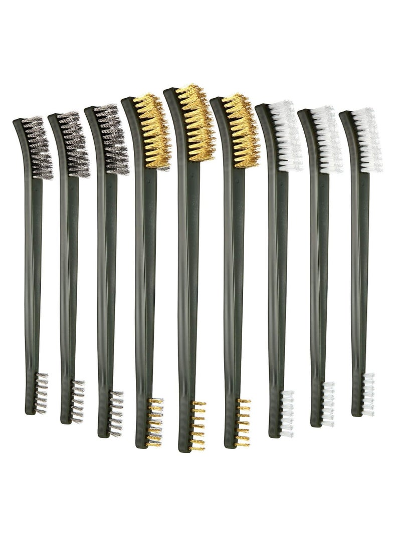 Barakah Mini Wire Brush Set, Rust Paint Metal Cleaner, Cleaning Welding Slag and Rust, Handy Steel/Nylon/Brass Brush Set Suitable for Cleaning Paint/Rust/Dirt - Image 1