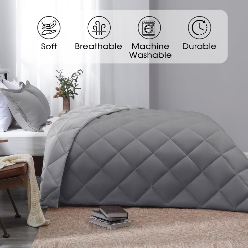 Basic Beyond California King Comforter Set Reversible Cal King Comforter Set  Grey Comforter Set California King for All Seasons  1 Comforter 106""x92"" and 2 Pillow Shams 20""x36""+2"" - Image 2