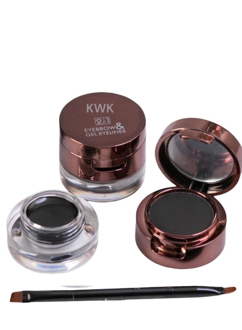 kwk 2-in-1 Eyebrow and Gel Eyeliner Kit - Smudge-Proof & Waterproof - Image 1