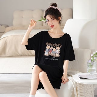 5XL extra large 220kg chubby girl modal nightgown ladies summer thin cool plus size short sleeve dress ALS-3329 - pzsku/ZCBAF9F2BF64F52FBE4AEZ/45/1746218145/b28f5e3d-fcd4-4e50-abd2-52d078666c6a