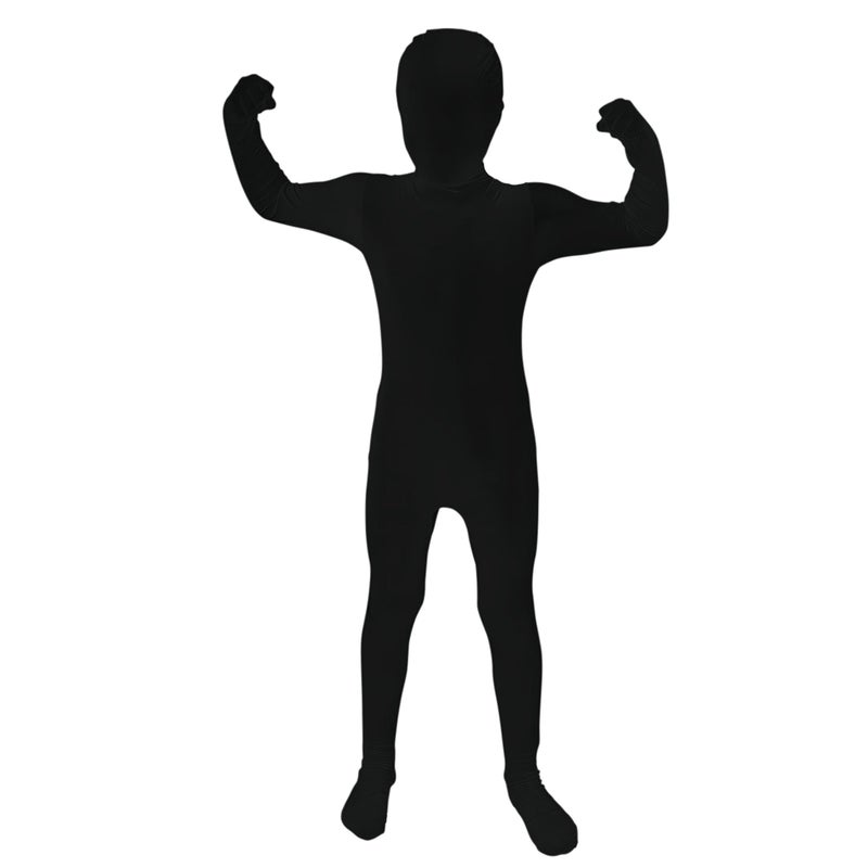 Morphsuits Kids Black Bodysuit Costume, Black Full Body Suit Halloween, All Black Costume Morph Suit Boys, Full Body Black Suit Costume, Medium - Image 1