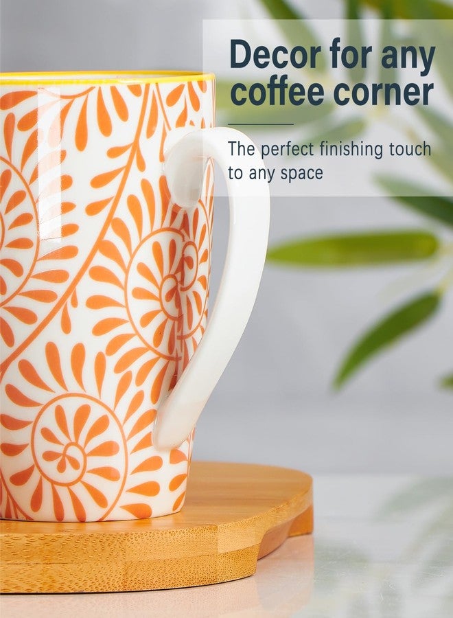 ONEMORE Coffee Mugs Set of 6, 12 oz Ceramic Coffee Cup with Handles, Porcelain Mugs for Latte Cappuccino Tea Cocoa, Microwave Dishwasher Safe, Aesthetic Home Office Cups for Women Men (Assorted Color) - Image 3
