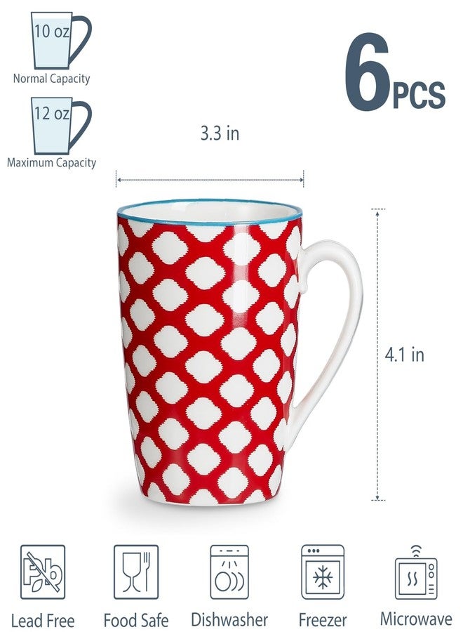 ONEMORE Coffee Mugs Set of 6, 12 oz Ceramic Coffee Cup with Handles, Porcelain Mugs for Latte Cappuccino Tea Cocoa, Microwave Dishwasher Safe, Aesthetic Home Office Cups for Women Men (Assorted Color) - Image 5