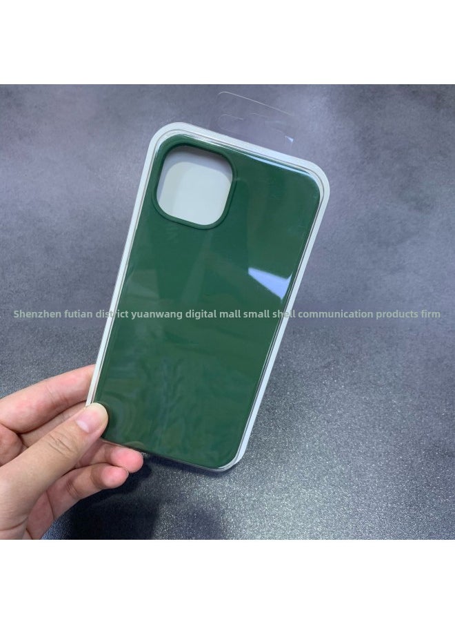 Generic - For Iphone16 Liquid Silicone Phone Case For Iphone 16Pro Max/16Pro Full Covering Drop-Resistant Protective Case-Color:dark Green [with Logo]]-Applicable Model:For Iphone16e [sealed Packaging] - Image 1
