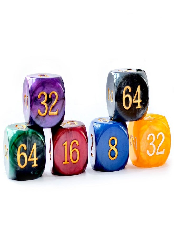 BESCON 5pcs Set 30MM Backgammon Pearl Dice Set - 30MM (1 3/16") Large Backgammon Doubling Cube Plus 4pcs 16MM Dice (Black/White Marbleized) - Image 5