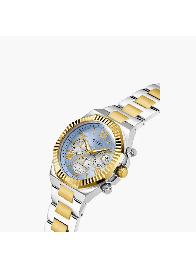 جس Guess Men's Silver & Gold Chronograph Watch