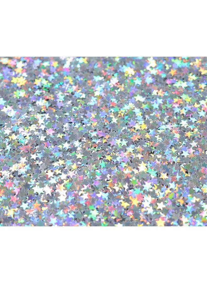 MARBLERS Cosmetic Grade Chunky Shape Glitter [Star] 0.11Oz (3G) ; Flake ; Non Toxic ; Vegan ; Cruelty Free ; Eyeshadow Nail Polish Nail Art ; Festival Rave & Party Makeup ; Body & Face  - Image 5