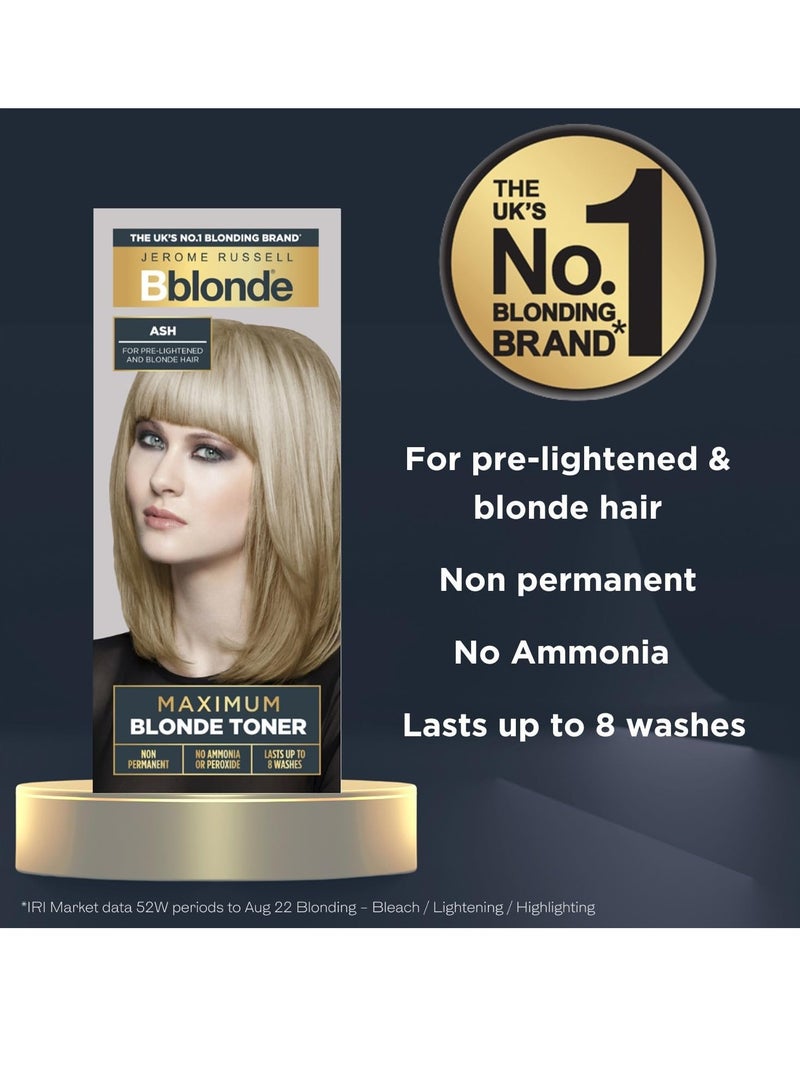 Jerome Russell Bblonde Ash Maximum Blonde Toner Non Permanent Hair Toner for Pre Lightened and Blonde Hair Colour Ash Hair Dye with No Ammonia or Peroxide Lasts 8 Washes 75ml - Image 5