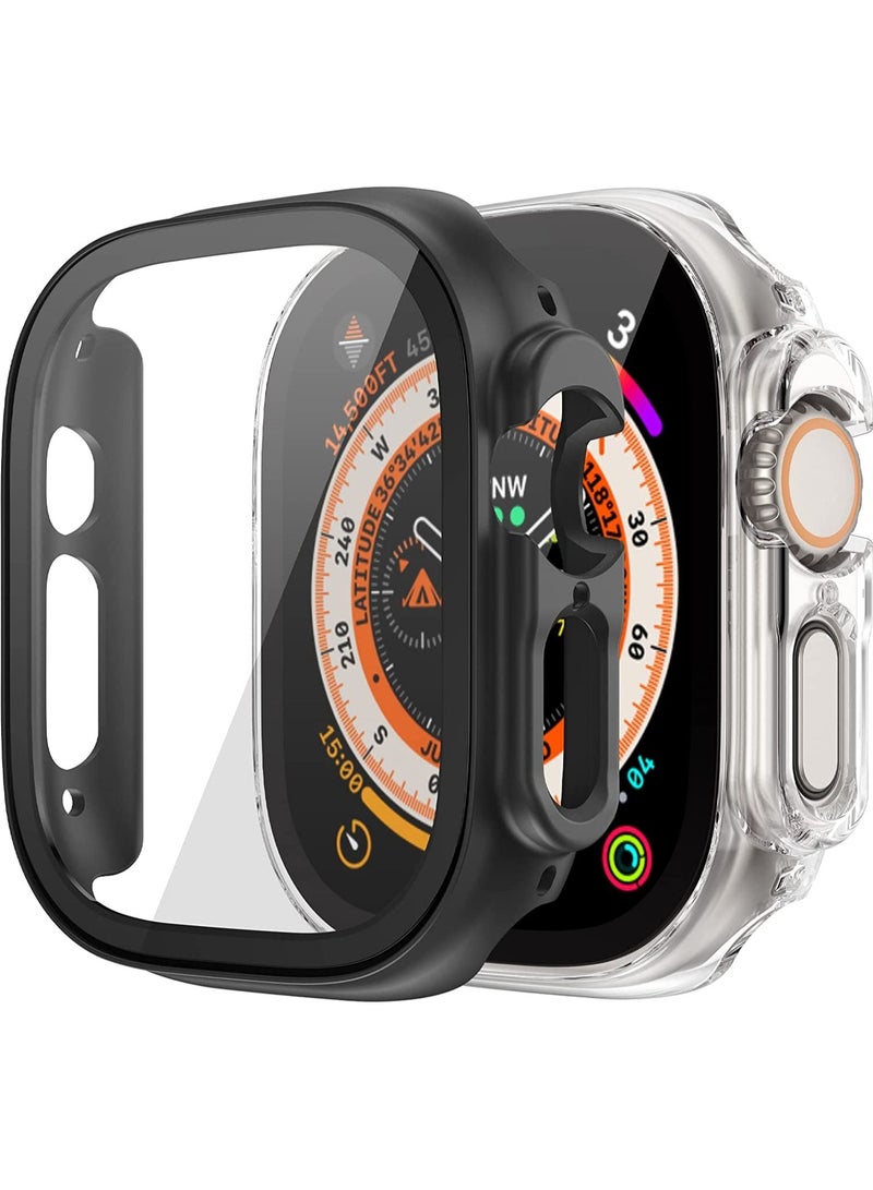 [2 Pack] for Apple Watch Ultra Case 49mm, Apple Watch Ultra 49mm Case with Tempered Glass Film & Hard PC & All-Aroud Shockproof Protective & Ultra-Thin Bumper Cover - Image 1