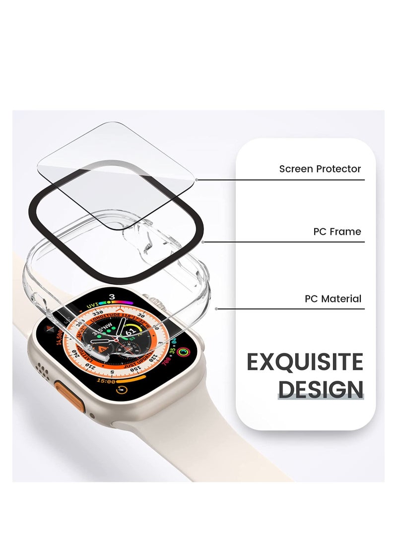 [2 Pack] for Apple Watch Ultra Case 49mm, Apple Watch Ultra 49mm Case with Tempered Glass Film & Hard PC & All-Aroud Shockproof Protective & Ultra-Thin Bumper Cover - Image 4
