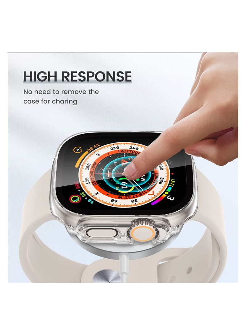 [2 Pack] for Apple Watch Ultra Case 49mm, Apple Watch Ultra 49mm Case with Tempered Glass Film & Hard PC & All-Aroud Shockproof Protective & Ultra-Thin Bumper Cover - Image 5