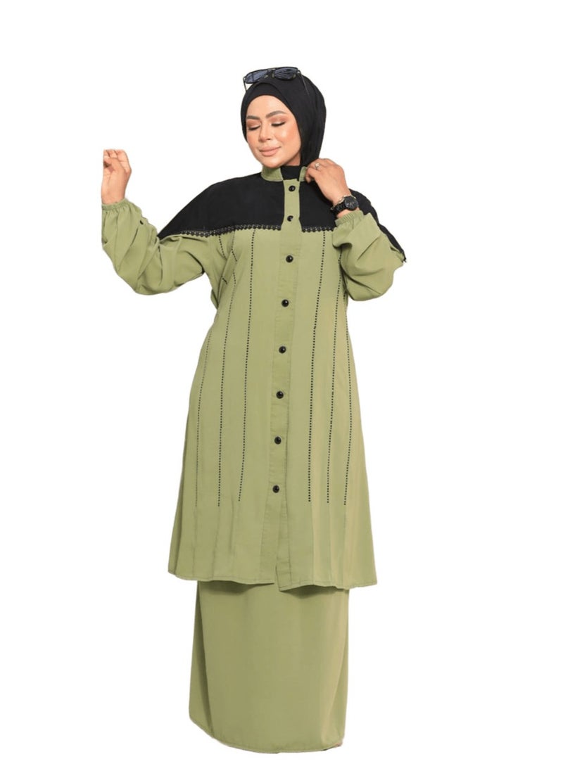 Generic - Two-piece set, material, crepe royal, size one size, can be worn up to 110 kg with belt for women - Image 1