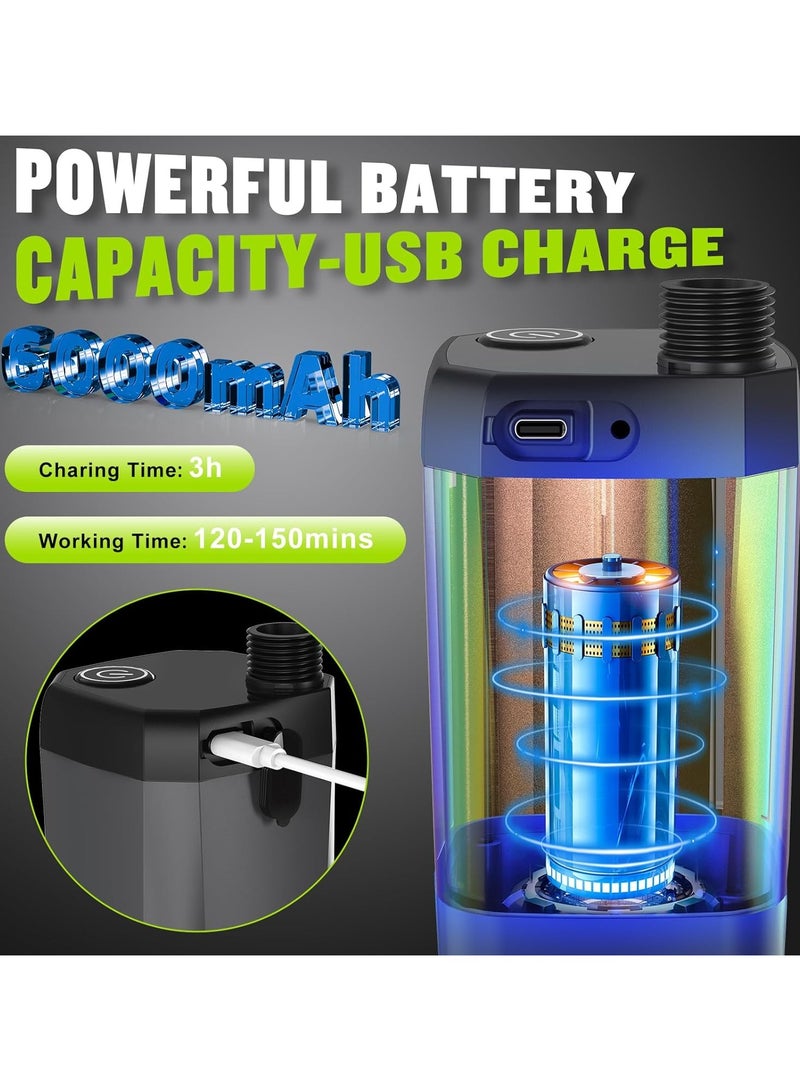 رو سيانل دش تخييم محمول قابل لإعادة الشحن بسعة 6000 مللي أمبير – شاشة LED ذكية، 4 أوضاع رش، مقاوم للماء IPX7 – مثالي للتخييم والسفر وغسيل السيارات والحيوانات الأليفة - Image 3