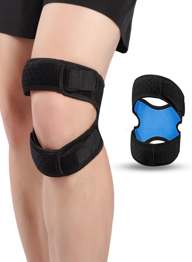 iStabo Patella Knee Brace for Women & Men, Patellar Tendon Support Strap for Running, Basketball, Tennis, Gym, Relief for Meniscus Tear, Arthritis, Injury Recovery (1, Black) - Image 1