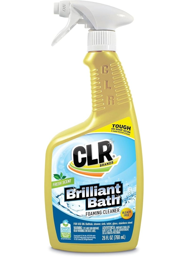 CLR Brilliant Bath Foaming Cleaner, 26 oz - Fresh Scent, Bleach Free - Image 1