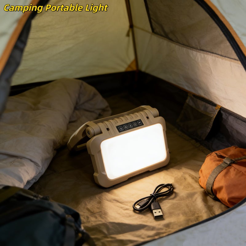 Updated Version Brown LED Camping Desk Lamp Rechargeable with Large Battery Dimmable for Outdoors Home - Image 3