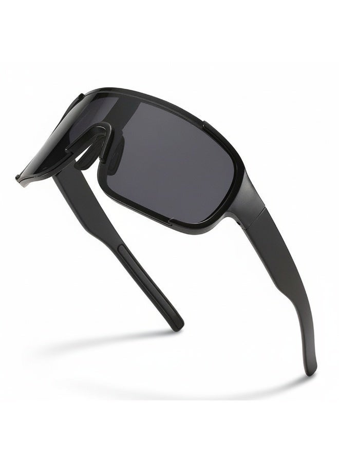 نظارات دراجات رجالية فاخرة مضادة للغبار والرياح، نظارات شمسية للرياضات الخارجية والمشي وركوب الدراجات، مزودة بعلبة بسحاب - Image 2