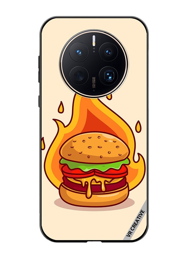 VR CREATIVE Protective Case Cover For Huawei Mate 50 Pro Burger Cheese Design Multicolour - Image 1