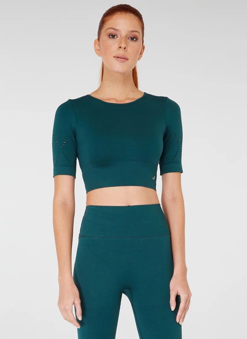 جيرف Naples Sustainable Production & Firming Short Sleeve Crop Top Green