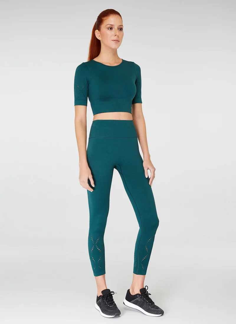 جيرف Naples Sustainable Production & Firming Short Sleeve Crop Top Green