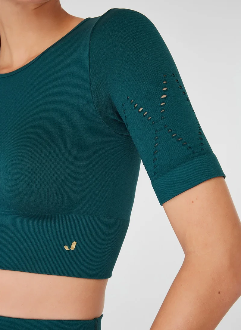 جيرف Naples Sustainable Production & Firming Short Sleeve Crop Top Green