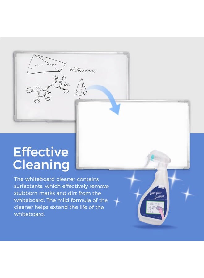 Loukin Non-Toxic Whiteboard Cleaner, 17oz Dry Erase Board Cleaner, Low-Odor Whiteboard Cleaning Spray with Cloths, Removes Stubborn Marks from Whiteboards, Chalkboard (2-Pack) - Image 3