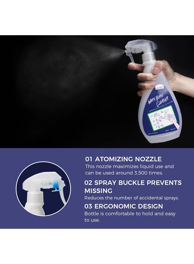Loukin Non-Toxic Whiteboard Cleaner, 17oz Dry Erase Board Cleaner, Low-Odor Whiteboard Cleaning Spray with Cloths, Removes Stubborn Marks from Whiteboards, Chalkboard (2-Pack) - Image 4