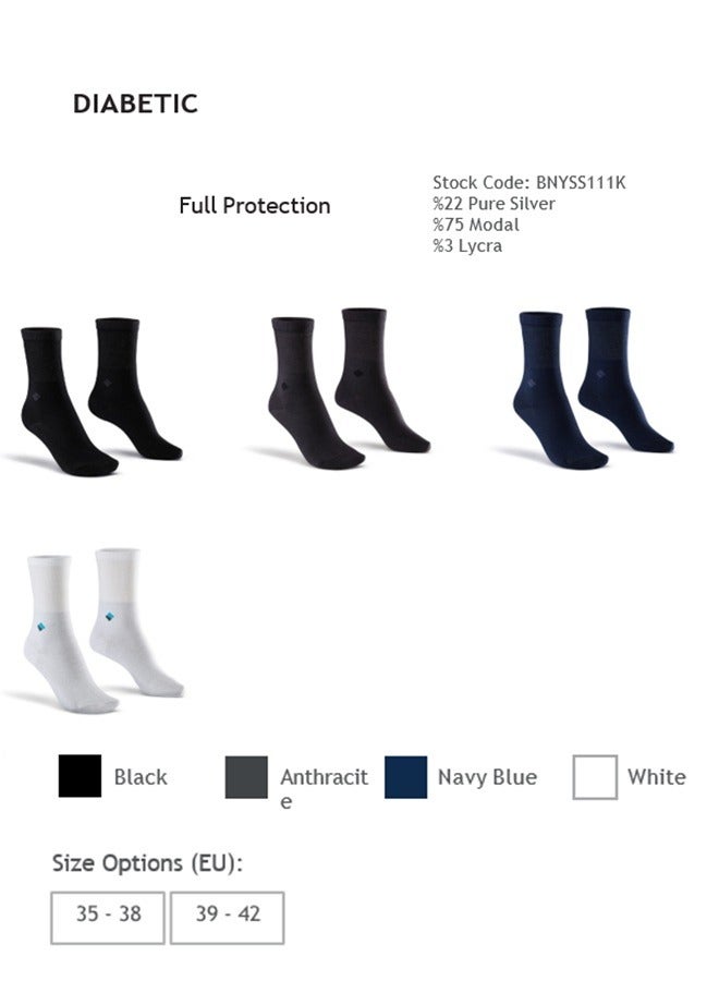 bonnysilver Diabetic Crew Women Silver Socks - Full Protection  - Image 4