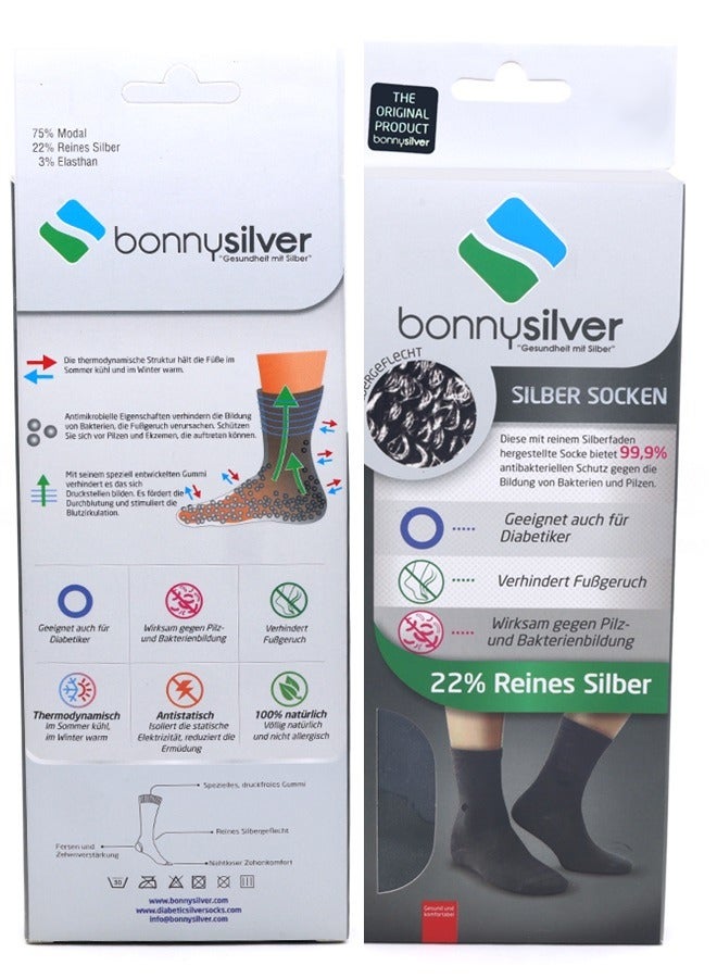 bonnysilver Diabetic Crew Women Silver Socks - Full Protection  - Image 5