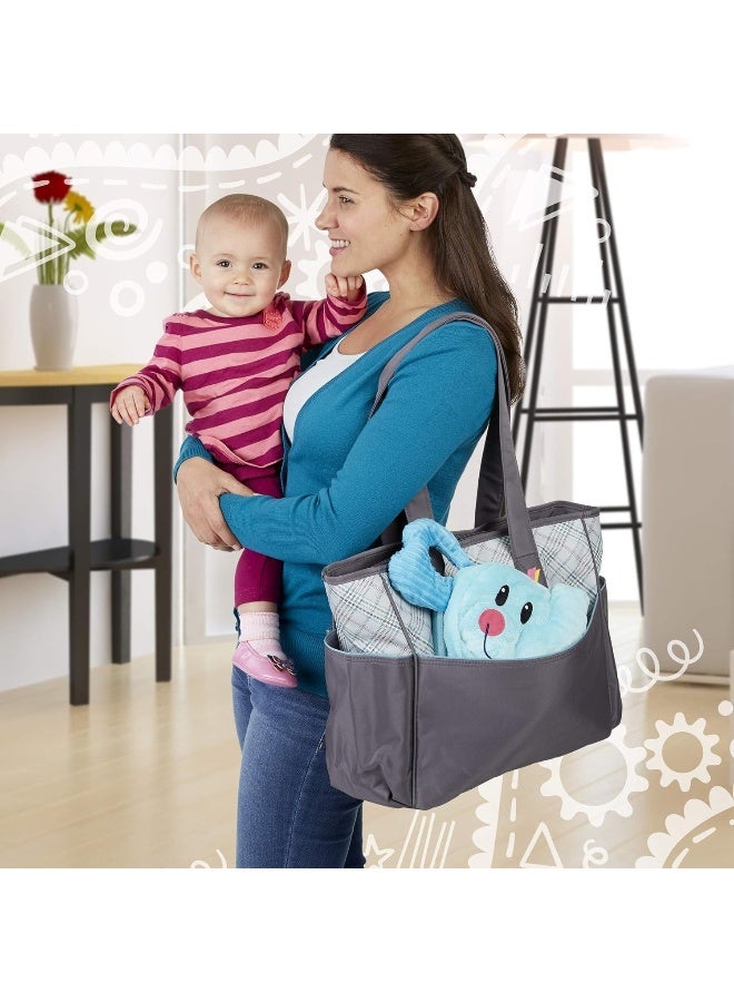 Playskool Fold 'n Go Elephant Stuffed Animal Tummy Time Toy for Babies 3 Months and Up, Blue - Image 4