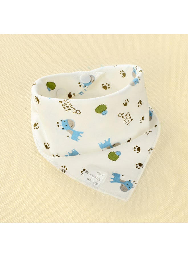 Baby's Towel Baby's Pure Cotton Triangle Towel Double Layer Cartoon Printed Baby's Triangle Towel Children's Bib