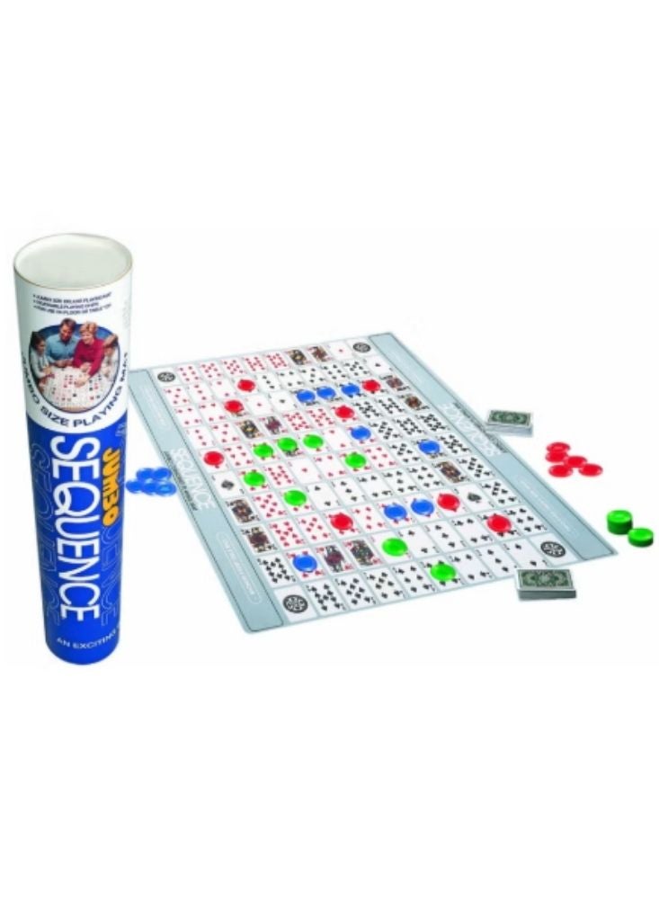 SEQUENCE Jumbo Sequence Family Board Game with Folding Board and Colored Chips - Image 1