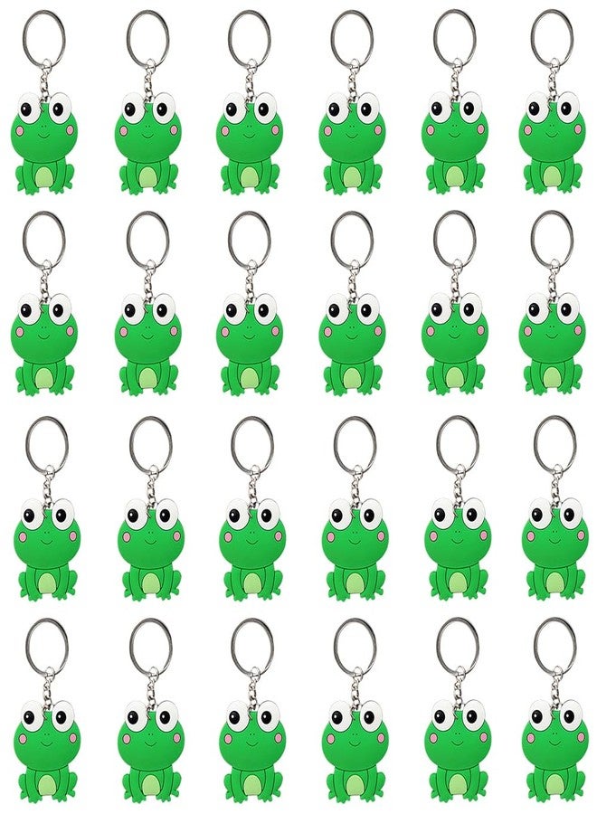 iMagitek 24 Pcs Cute Frog Keychains, Kawaii Frogs Backpack Keyrings, Frog Gift Keychains for Boys Girls - Image 1