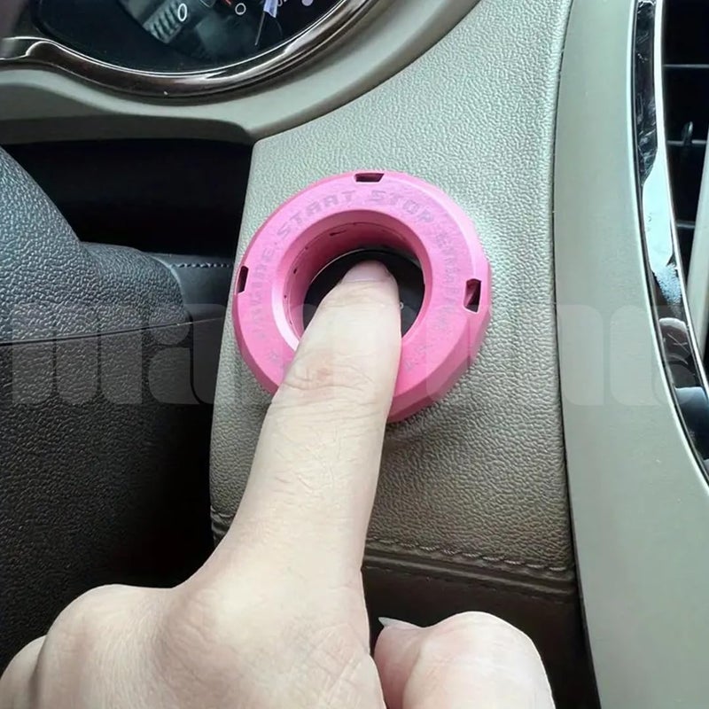 Marrone Bike & Car Engine Start/Stop Switch Cover/Ignition Lock Cap Cover Push Button Decorative Auto Accessories For All Bikes & Cars (Pink) - Image 5