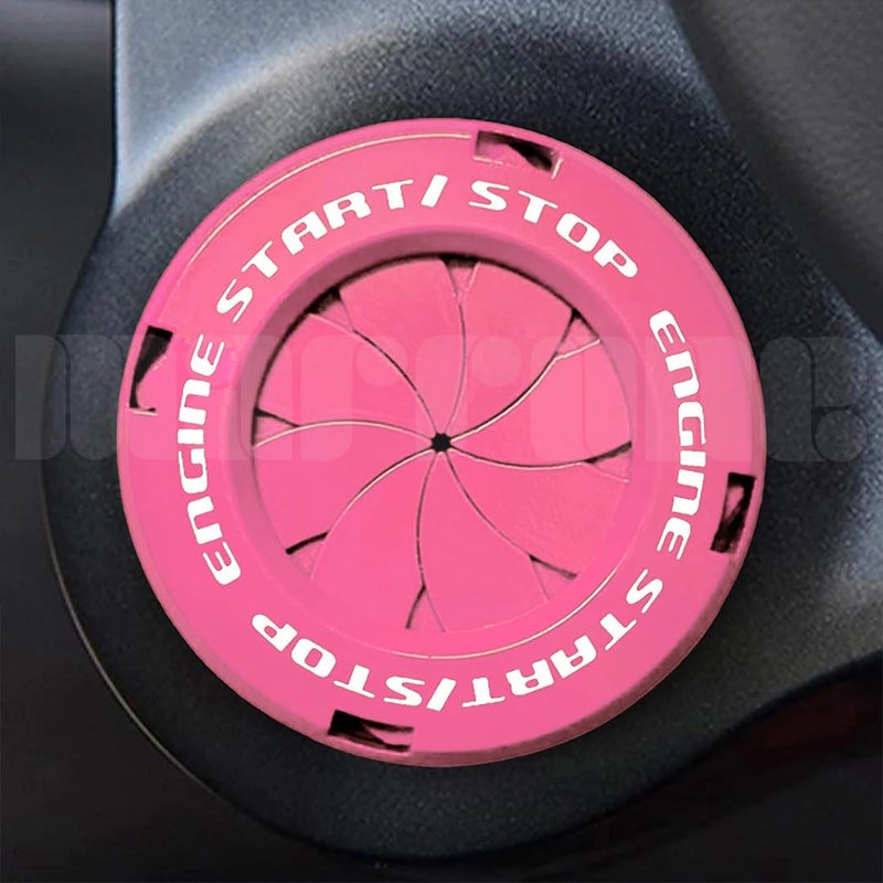 Marrone Bike & Car Engine Start/Stop Switch Cover/Ignition Lock Cap Cover Push Button Decorative Auto Accessories For All Bikes & Cars (Pink) - Image 1
