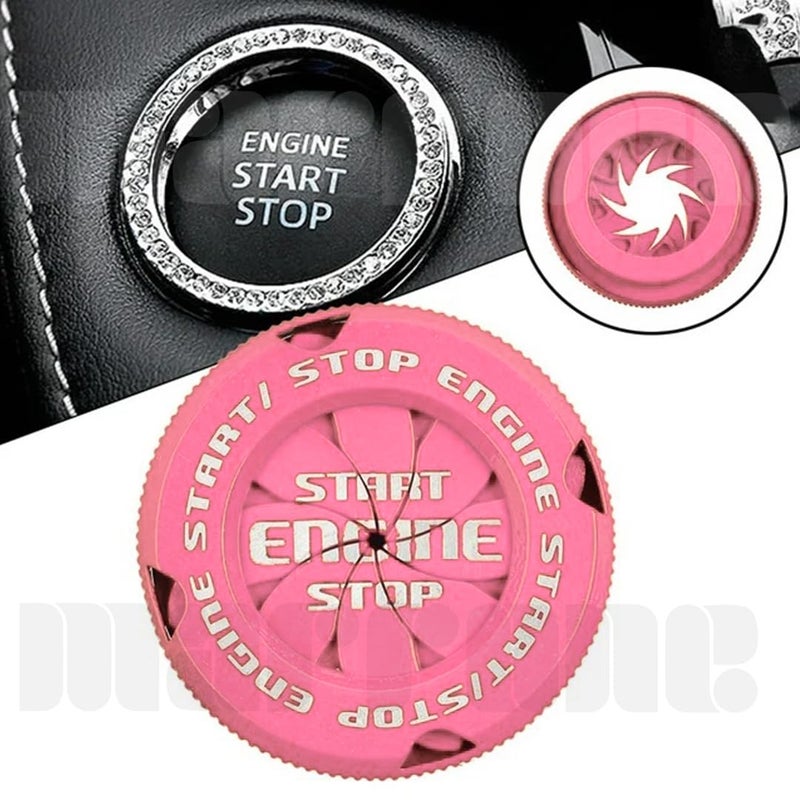 Marrone Bike & Car Engine Start/Stop Switch Cover/Ignition Lock Cap Cover Push Button Decorative Auto Accessories For All Bikes & Cars (Pink) - Image 3
