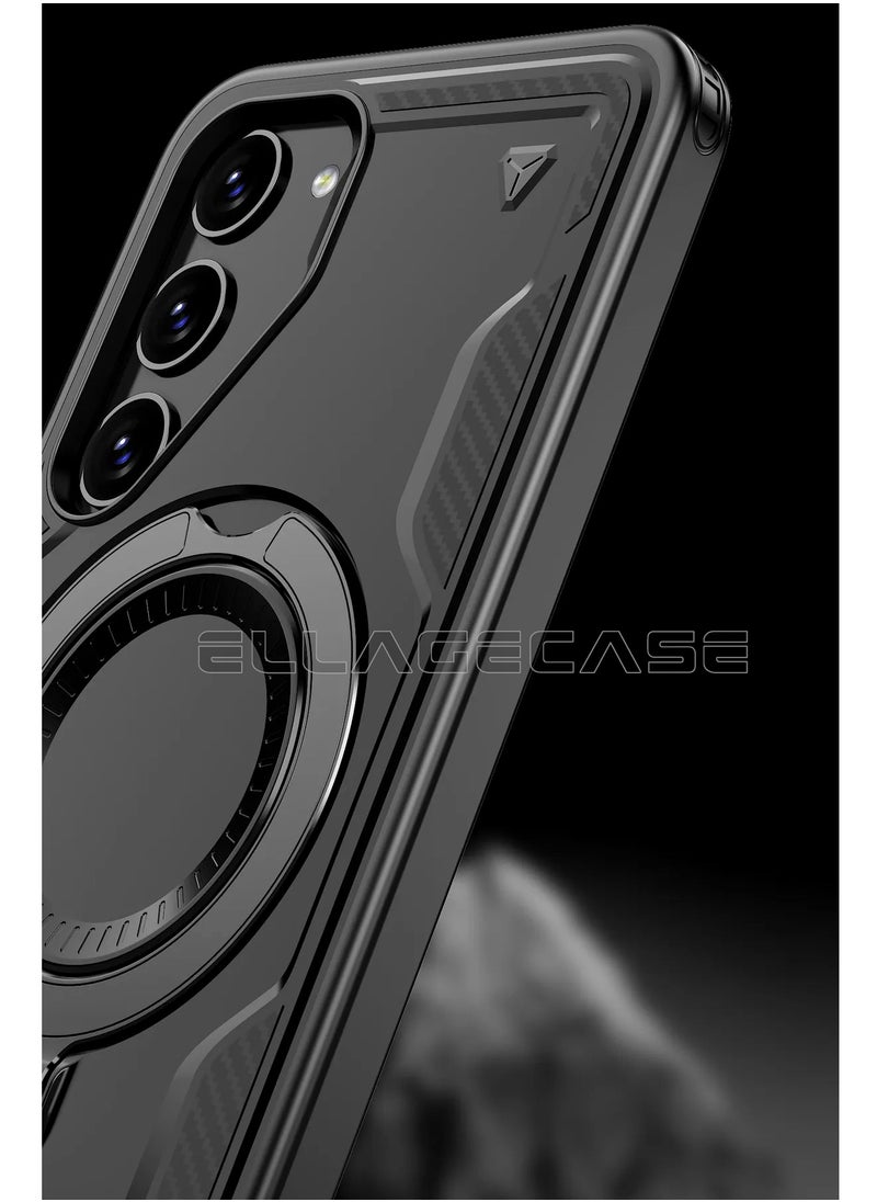 ELLAGECASE Protective Case with Ring for Samsung Galaxy S24 Plus / S25 Plus, Rugged Drop Protection, Horizontal and Vertical Stand Capability, Solid Camera Protection, Balanced Support, and Perfect Compatibility with Magnetic Accessories  - Image 4