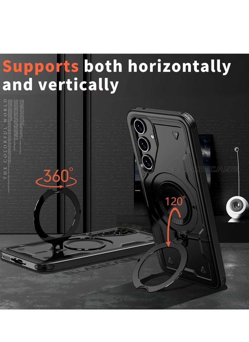 ELLAGECASE Protective Case with Ring for Samsung Galaxy S24 Plus / S25 Plus, Rugged Drop Protection, Horizontal and Vertical Stand Capability, Solid Camera Protection, Balanced Support, and Perfect Compatibility with Magnetic Accessories  - Image 5