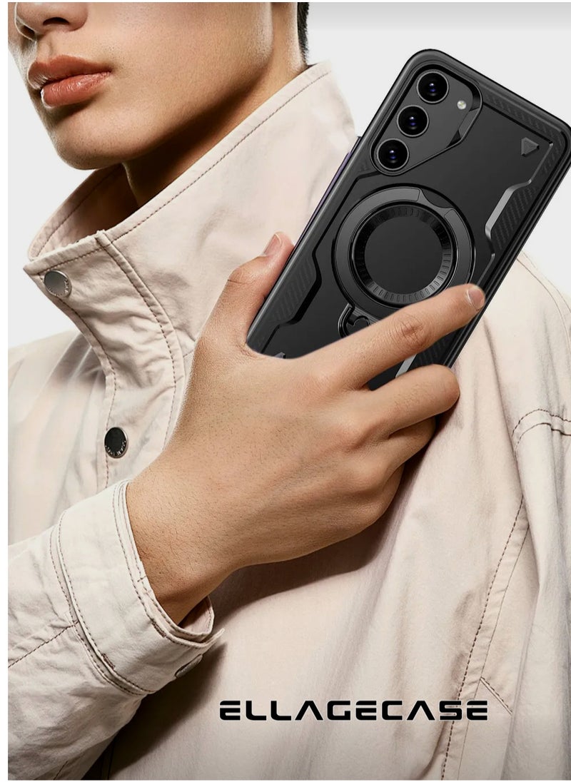 ELLAGECASE - Protective Case with Ring for Samsung Galaxy S24 Plus / S25 Plus, Rugged Drop Protection, Horizontal and Vertical Stand Capability, Solid Camera Protection, Balanced Support, and Perfect Compatibility with Magnetic Accessories - Image 1