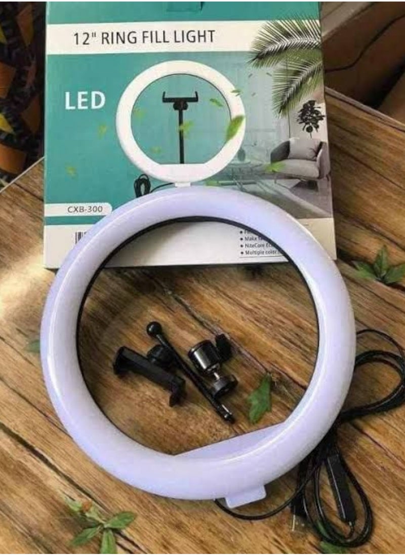 Generic 30cm LED Ring Light Dimmable Ring Light with Smartphone Holder  - Image 1