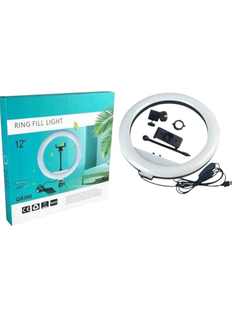 Generic 30cm LED Ring Light Dimmable Ring Light with Smartphone Holder  - Image 2