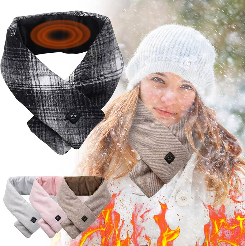 klarako Work Equipment for Men USB Charging Heating Scarf Hot Compress Shoulder Scarf Winter Neck Protection Cold And Warm Scarf Men And Women Fashion Casual Smart Windproof Electric Heating Scarf (Coffee, B) - Image 2