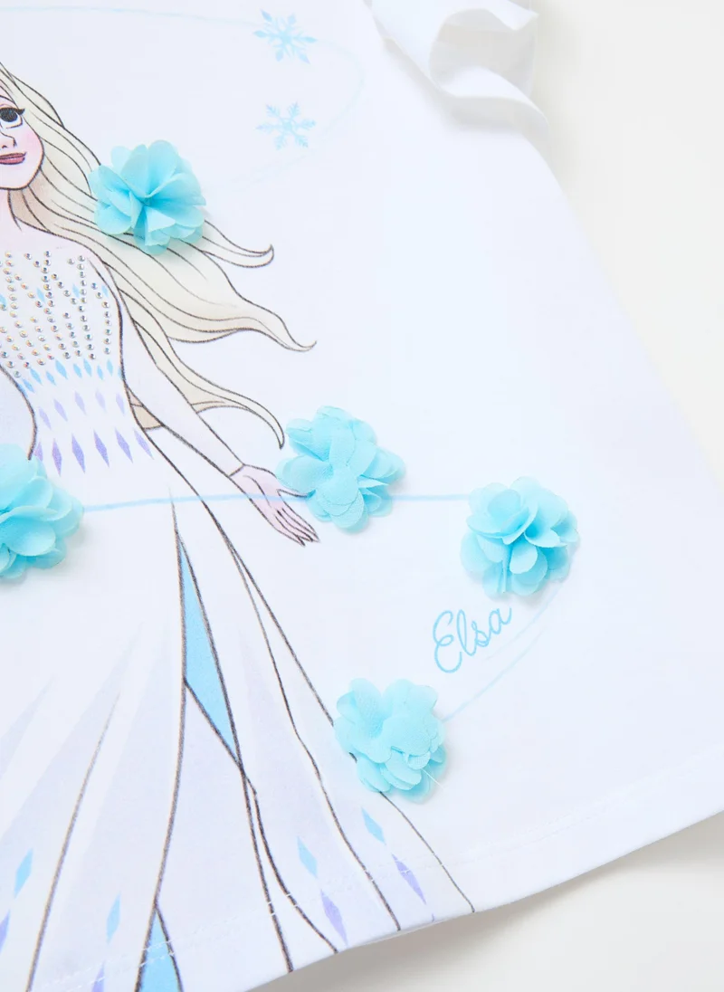 Ovs T-shirt with Elsa print and applications