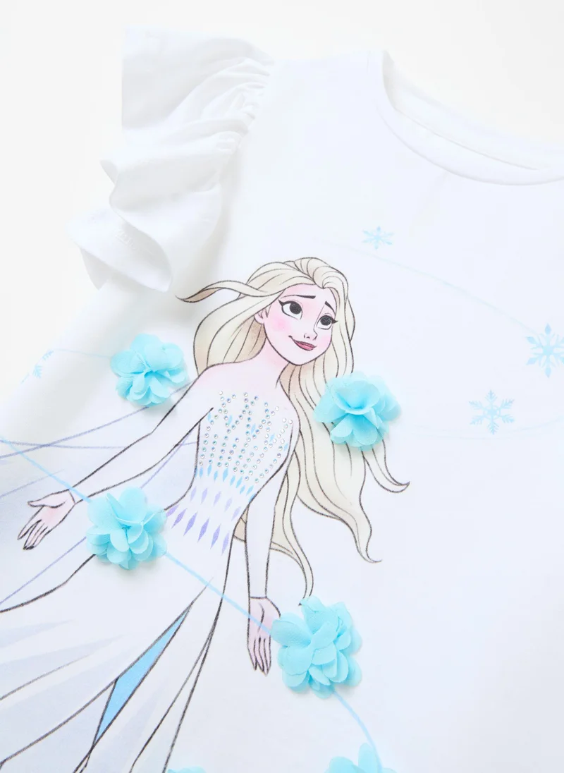 Ovs T-shirt with Elsa print and applications