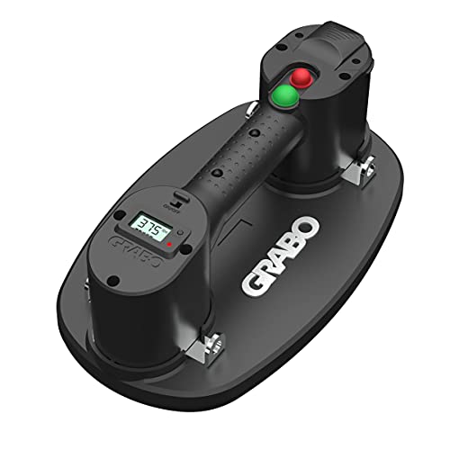 GRABO PRO-Lifter-20 Electric Vacuum Suction Cup (2021) For Tiles, Stone, Wood, Glass, Concrete Pavers, Drywall. Lifts up to 375lbs with Auto Shut-OFF Switch. Incl: 1 Battery,1 Seal, Charger, Carry Bag - Image 3