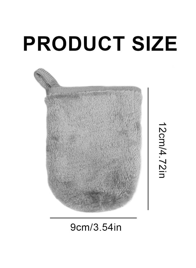 SYOSI - Soft Facial Mitts, Reusable Makeup Remover Glove, Soft Microfiber Face Deep Cleaning Pads, Flannel Body Wash Mitts, Bath Spa Cloth, Hypoallergenic Microfibre Face Cloth 2PCS Brand: Excefore - Image 1
