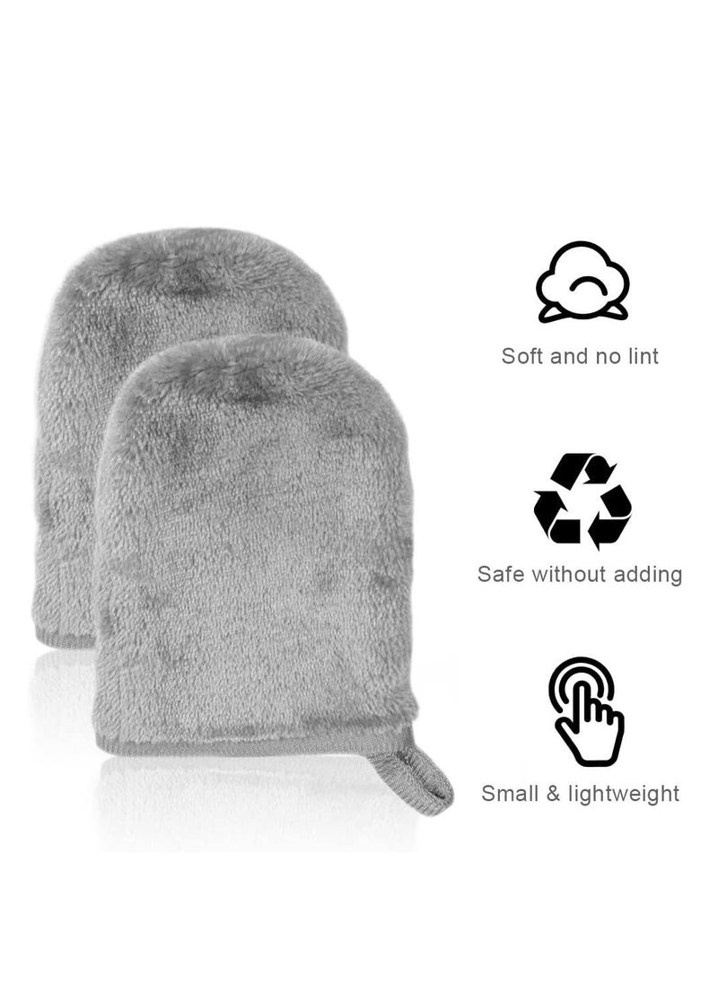 SYOSI - Soft Facial Mitts, Reusable Makeup Remover Glove, Soft Microfiber Face Deep Cleaning Pads, Flannel Body Wash Mitts, Bath Spa Cloth, Hypoallergenic Microfibre Face Cloth 2PCS Brand: Excefore - Image 1
