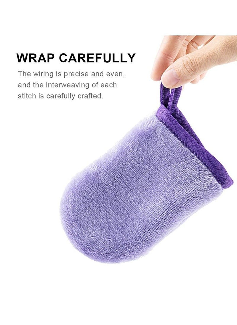 SYOSI - Soft Facial Mitts, Reusable Makeup Remover Glove, Soft Microfiber Face Deep Cleaning Pads, Flannel Body Wash Mitts, Bath Spa Cloth, Hypoallergenic Microfibre Face Cloth 2PCS Brand: Excefore - Image 1